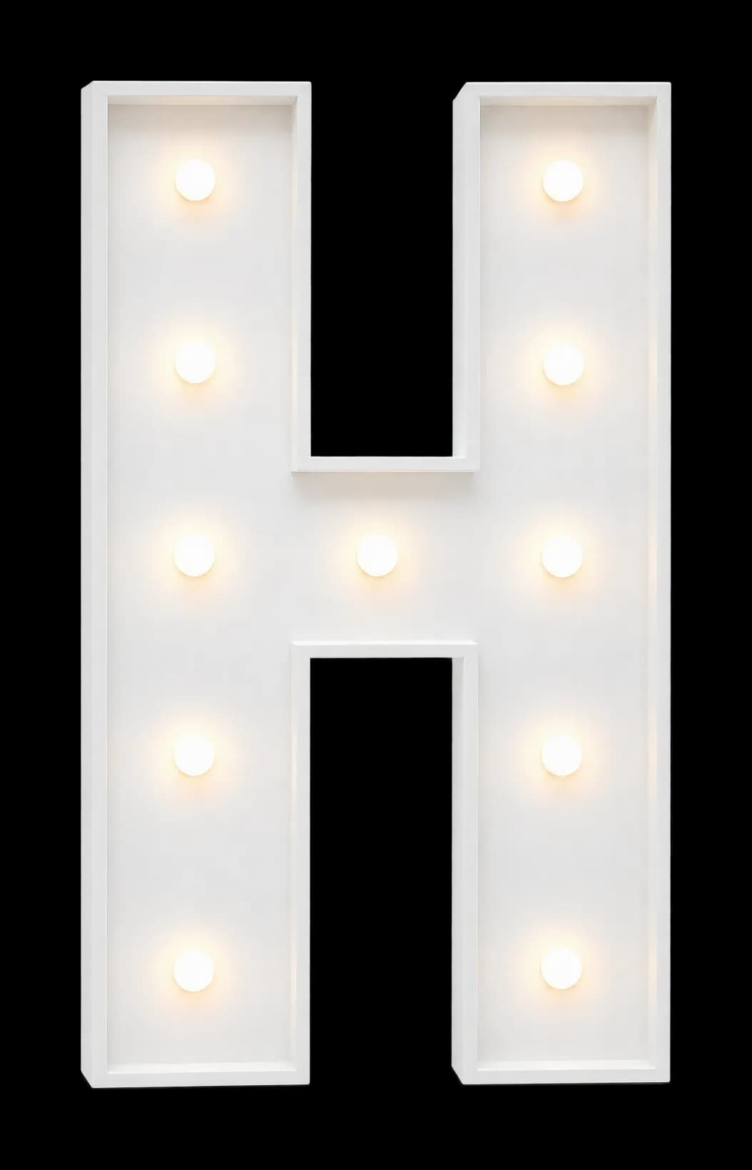 Pieza iluminada: Letra H