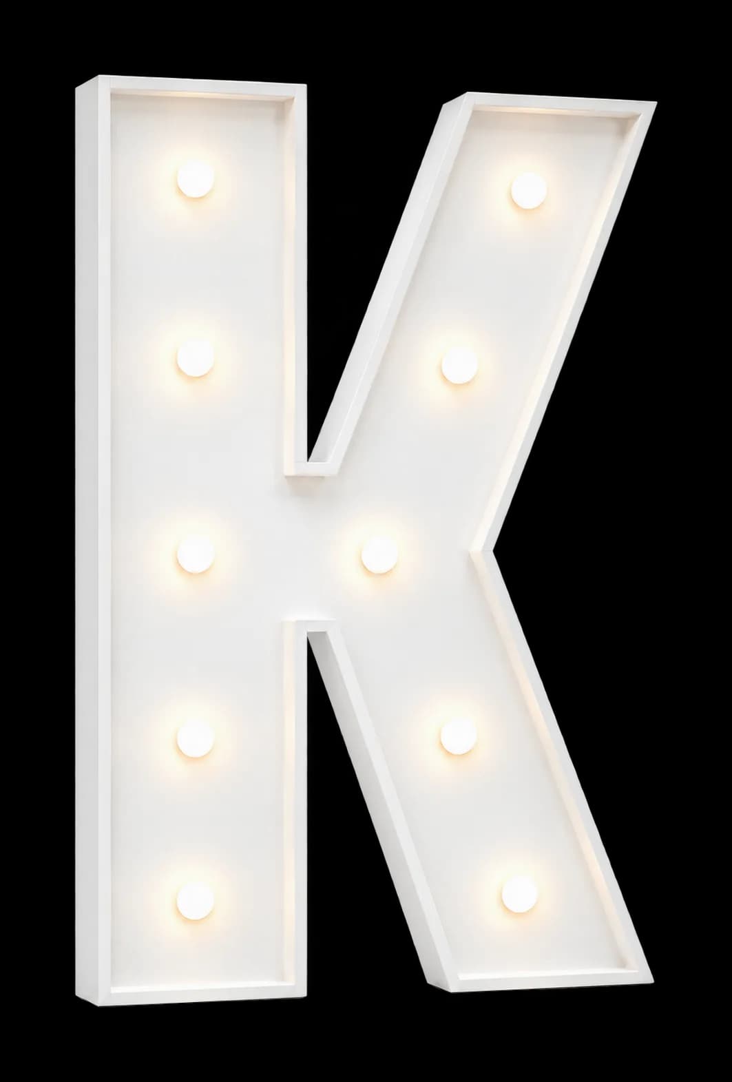 Pieza iluminada: Letra K