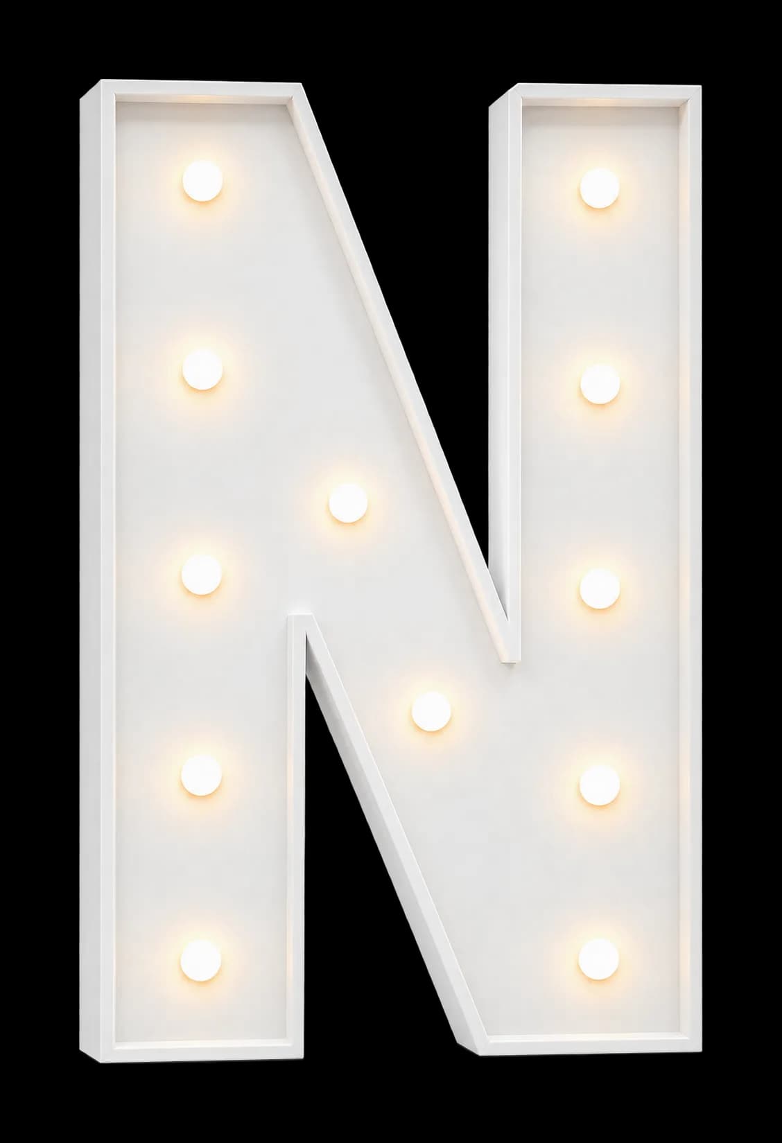 Pieza iluminada: Letra N