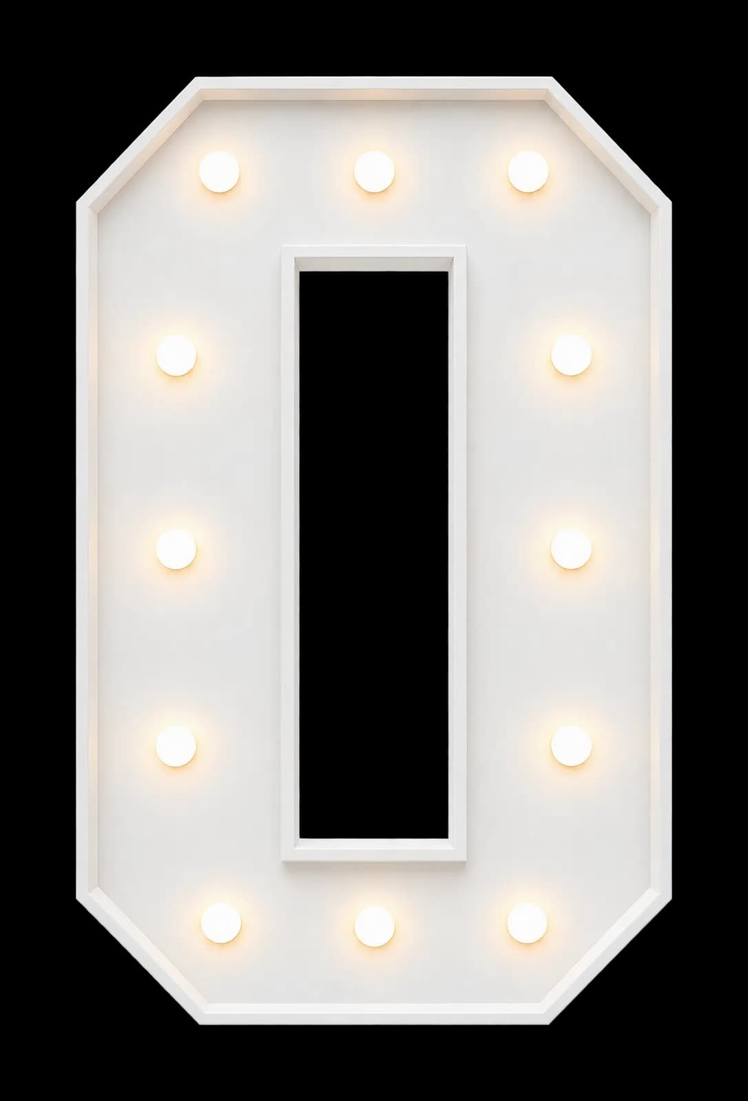 Pieza iluminada: Letra O
