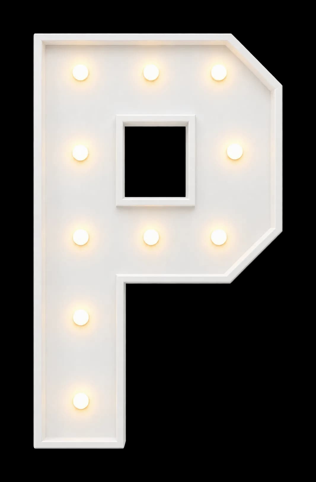Pieza iluminada: Letra P
