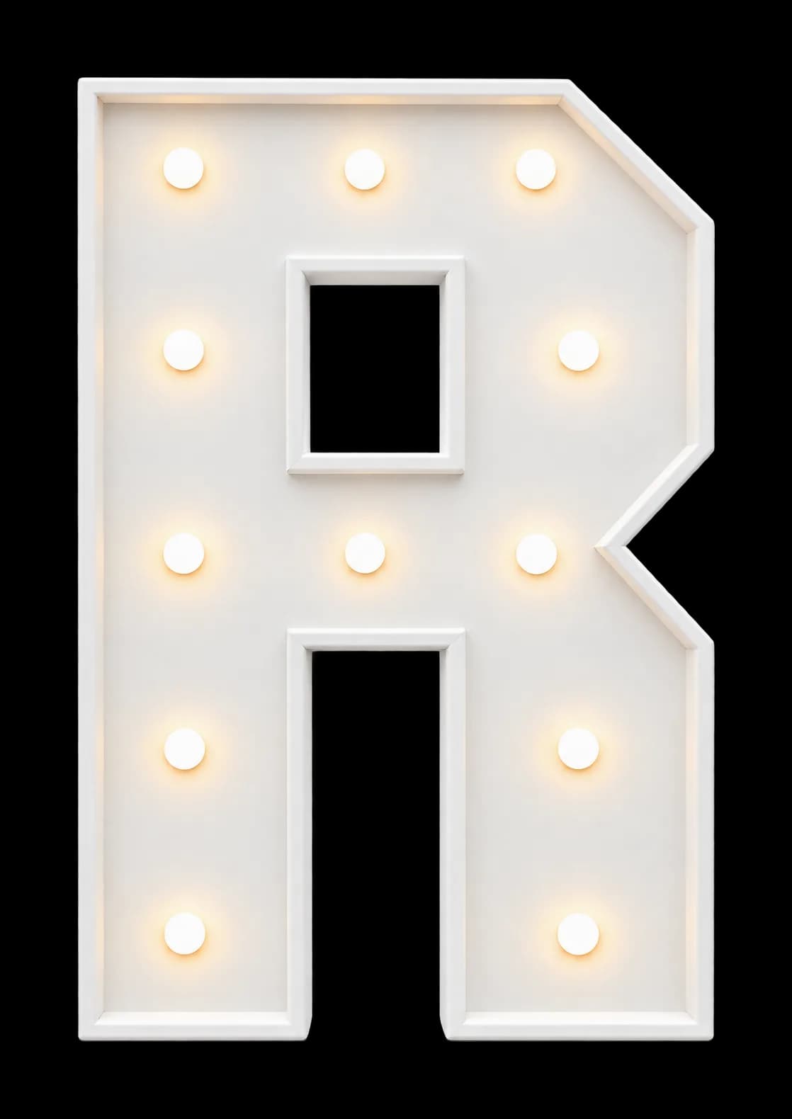 Pieza iluminada: Letra R