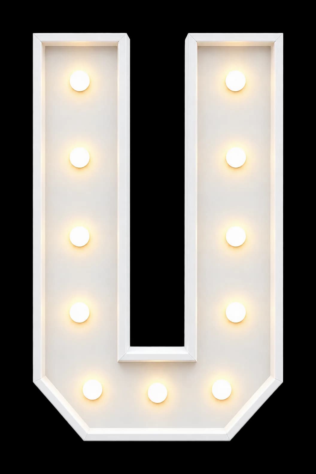 Pieza iluminada: Letra U